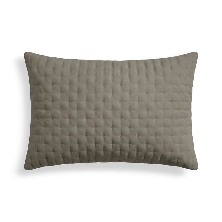 Funda de almohada lisa acolchada Taupe 50x80 cm