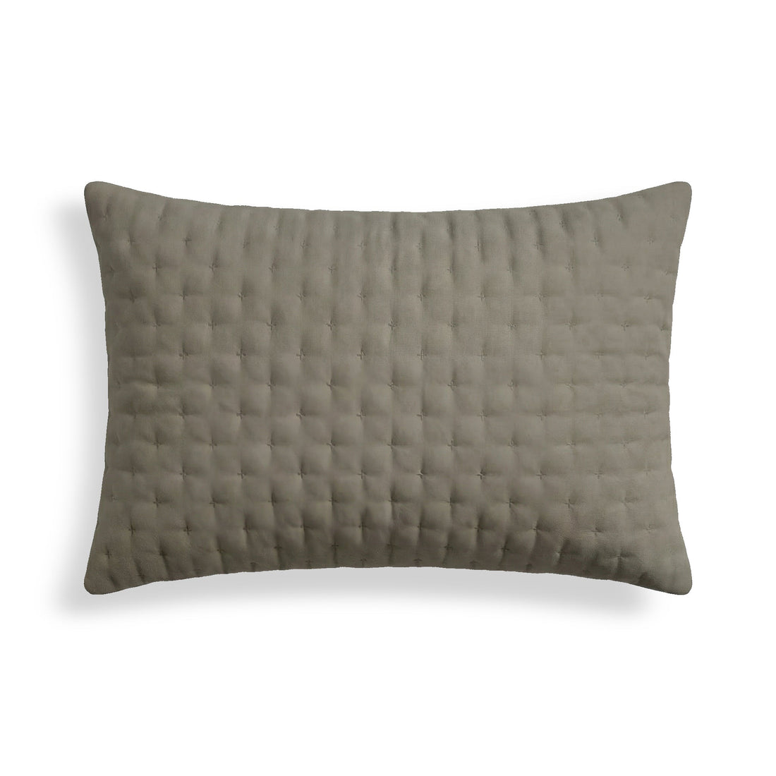 Funda de cojín lisa acolchada Taupe 30x50 cm