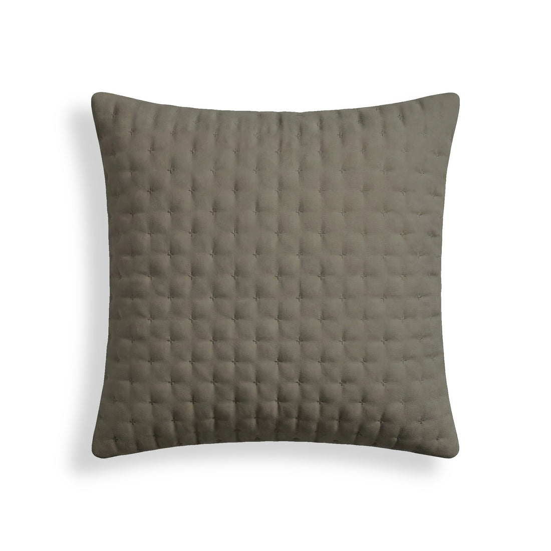 Funda de almohada lisa acolchada Taupe 65x65 cm