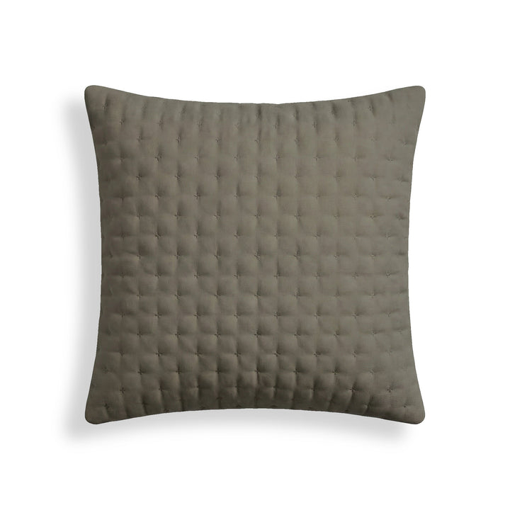 Funda de almohada lisa acolchada Taupe 65x65 cm