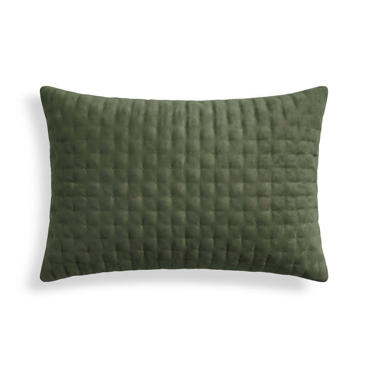 Funda de almohada lisa acolchada Verde Botella 50x80 cm