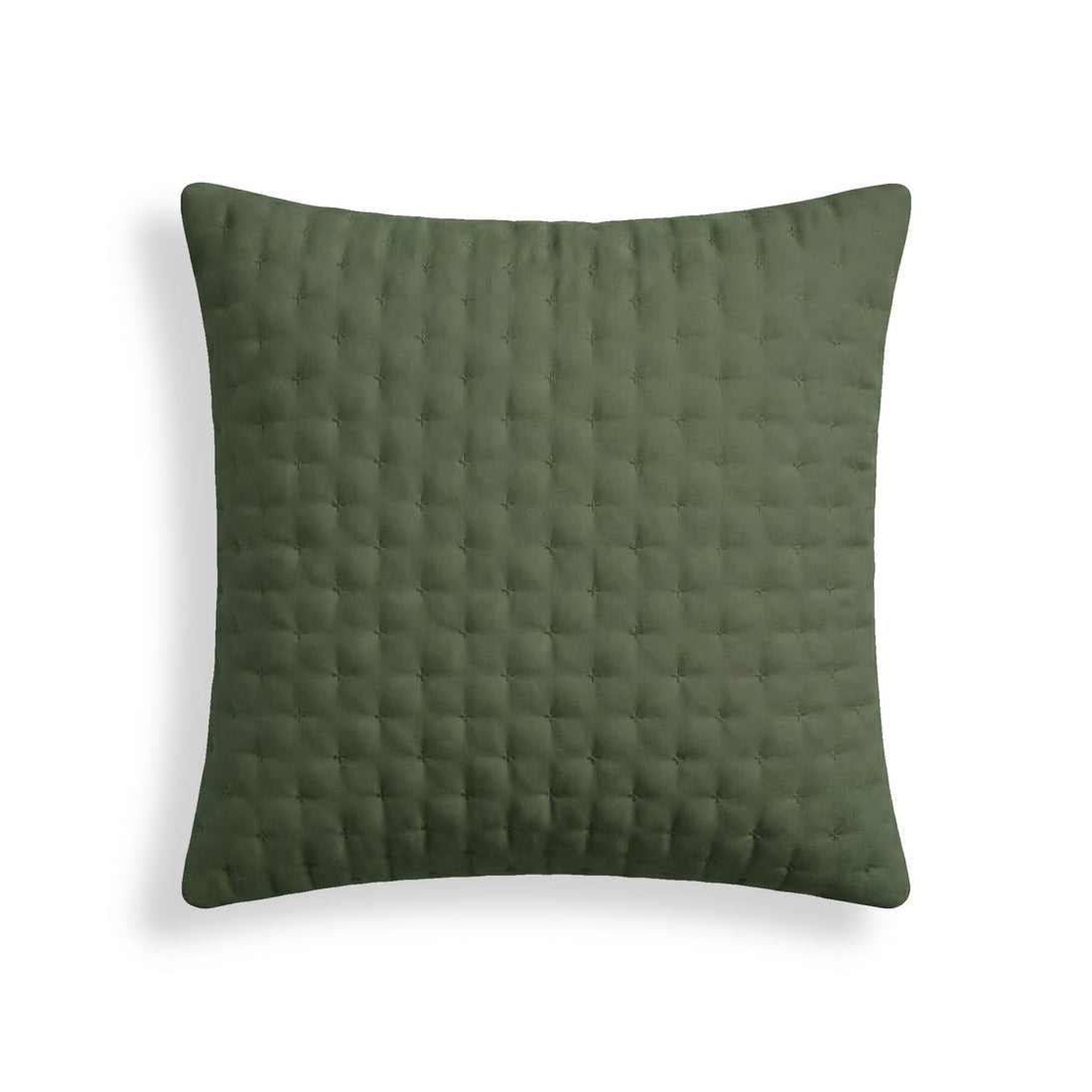 Funda de almohada lisa acolchada Verde Botella 65x65 cm