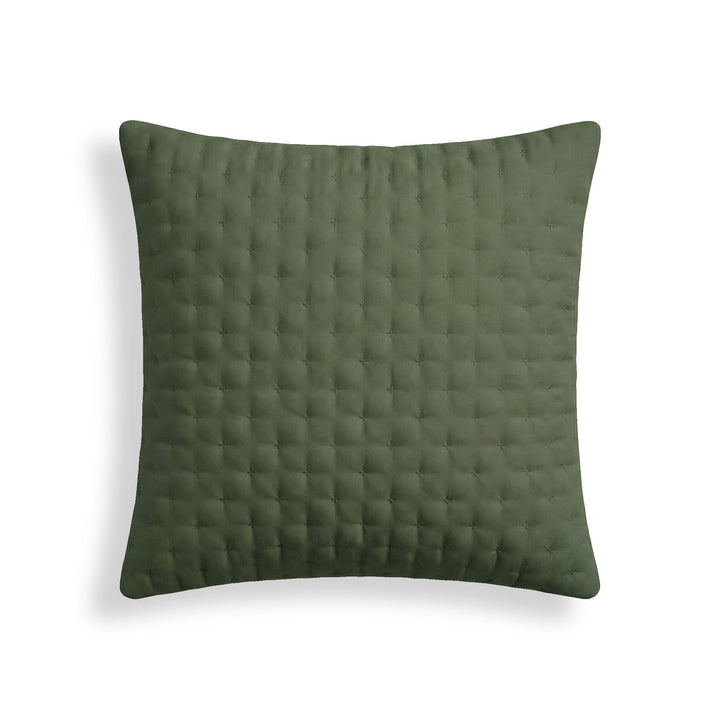 Funda de almohada lisa acolchada Verde Botella 65x65 cm