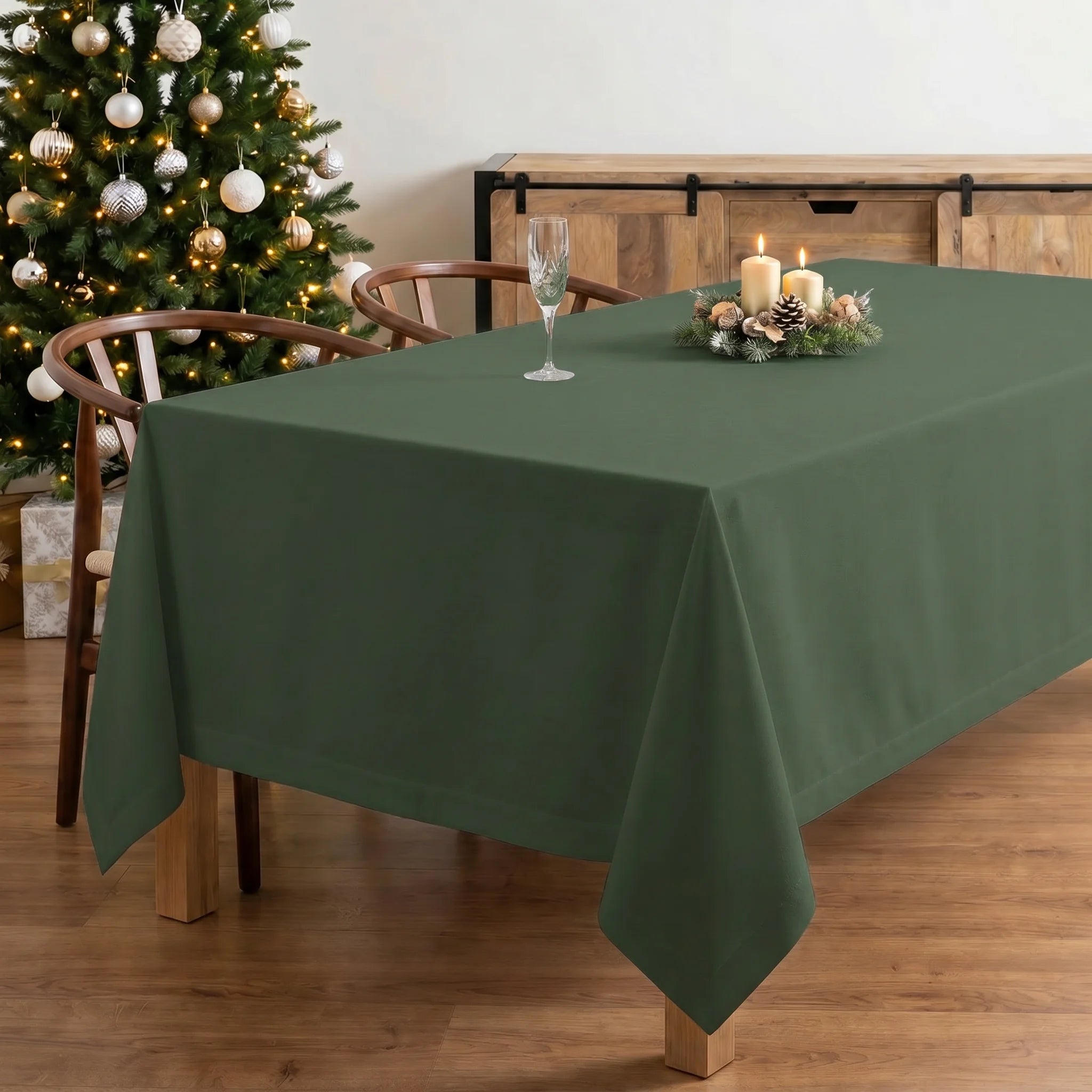 Mantel antimanchas Verde liso