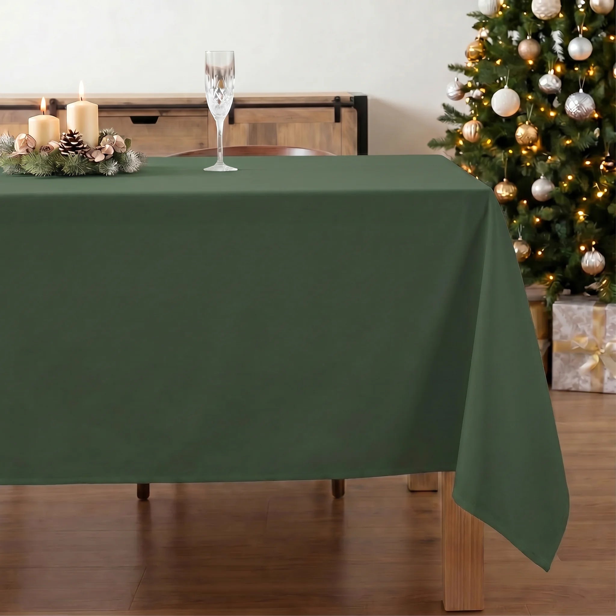 Mantel antimanchas Verde liso