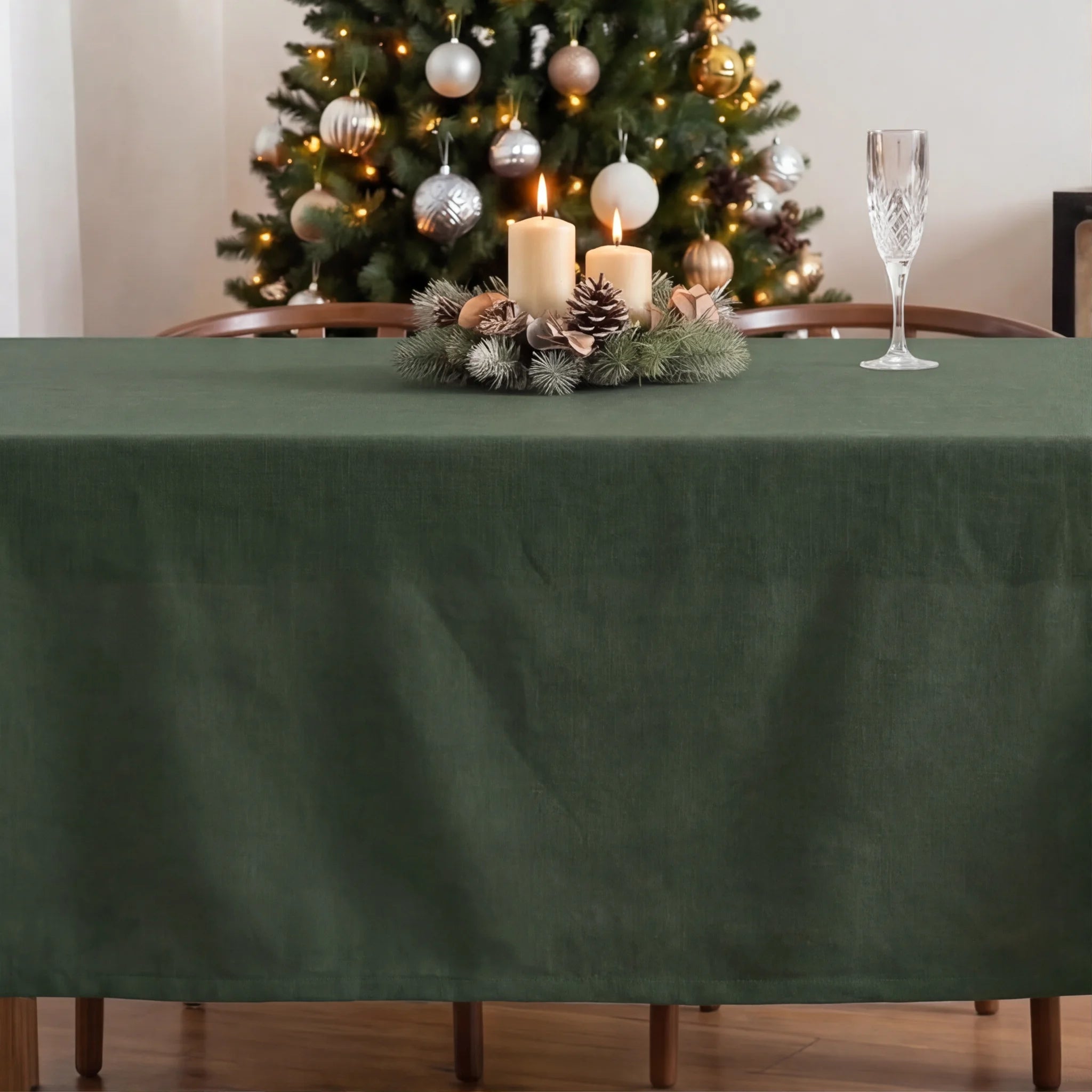 Mantel antimanchas Verde liso