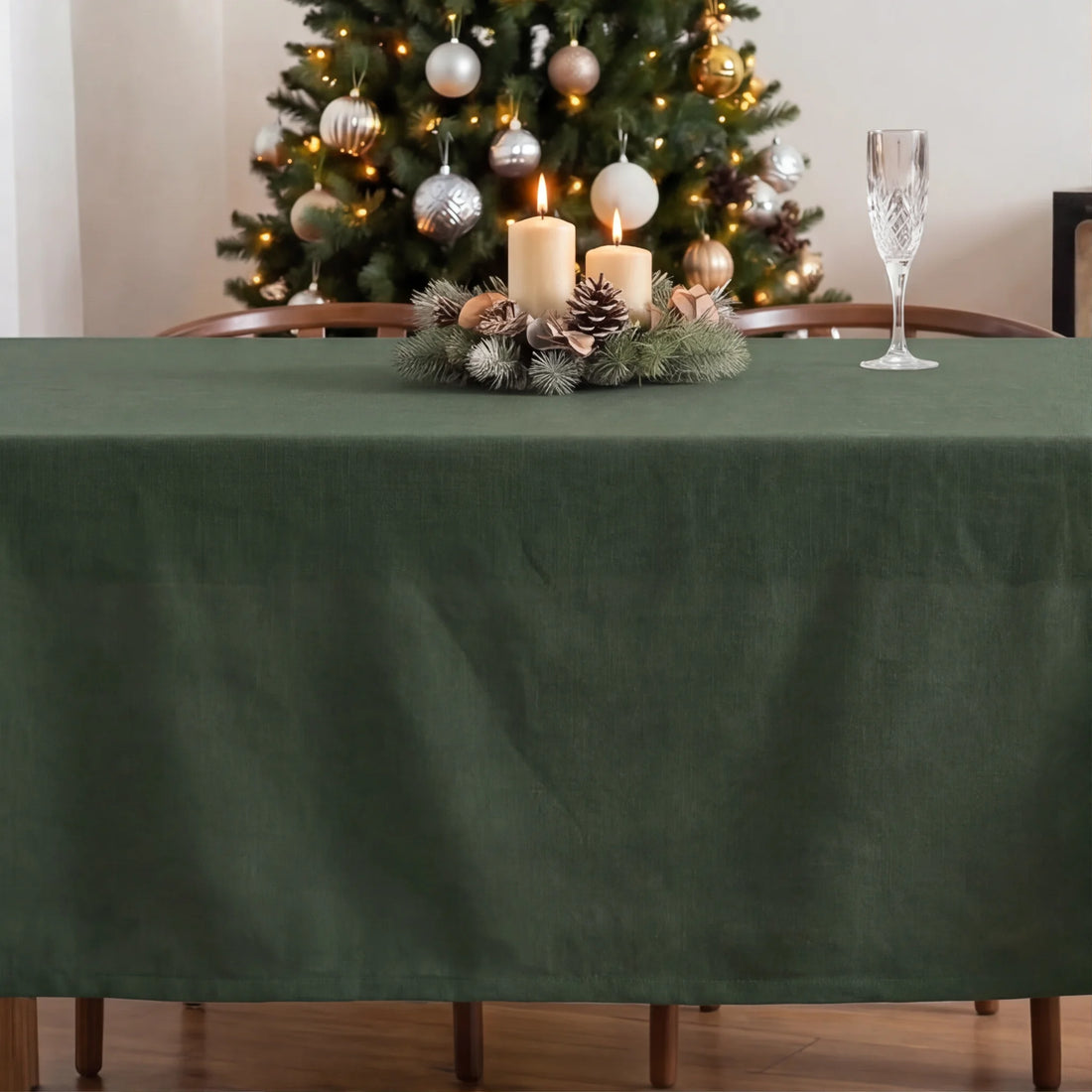 Mantel antimanchas Verde liso