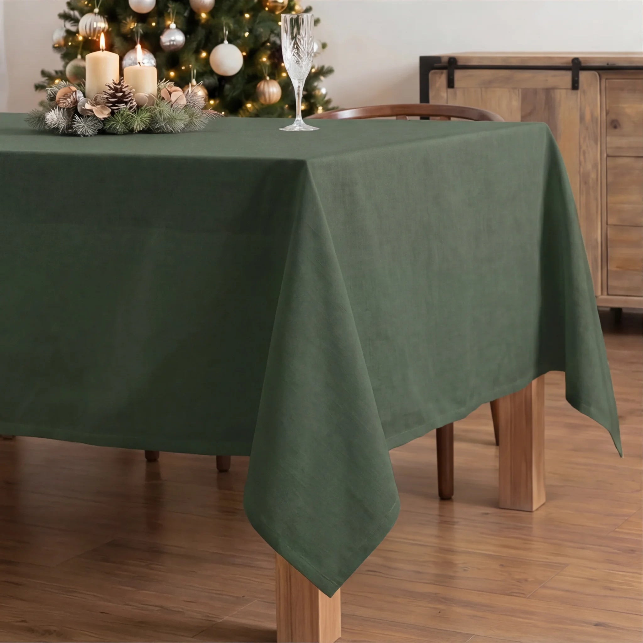 Mantel antimanchas Verde liso
