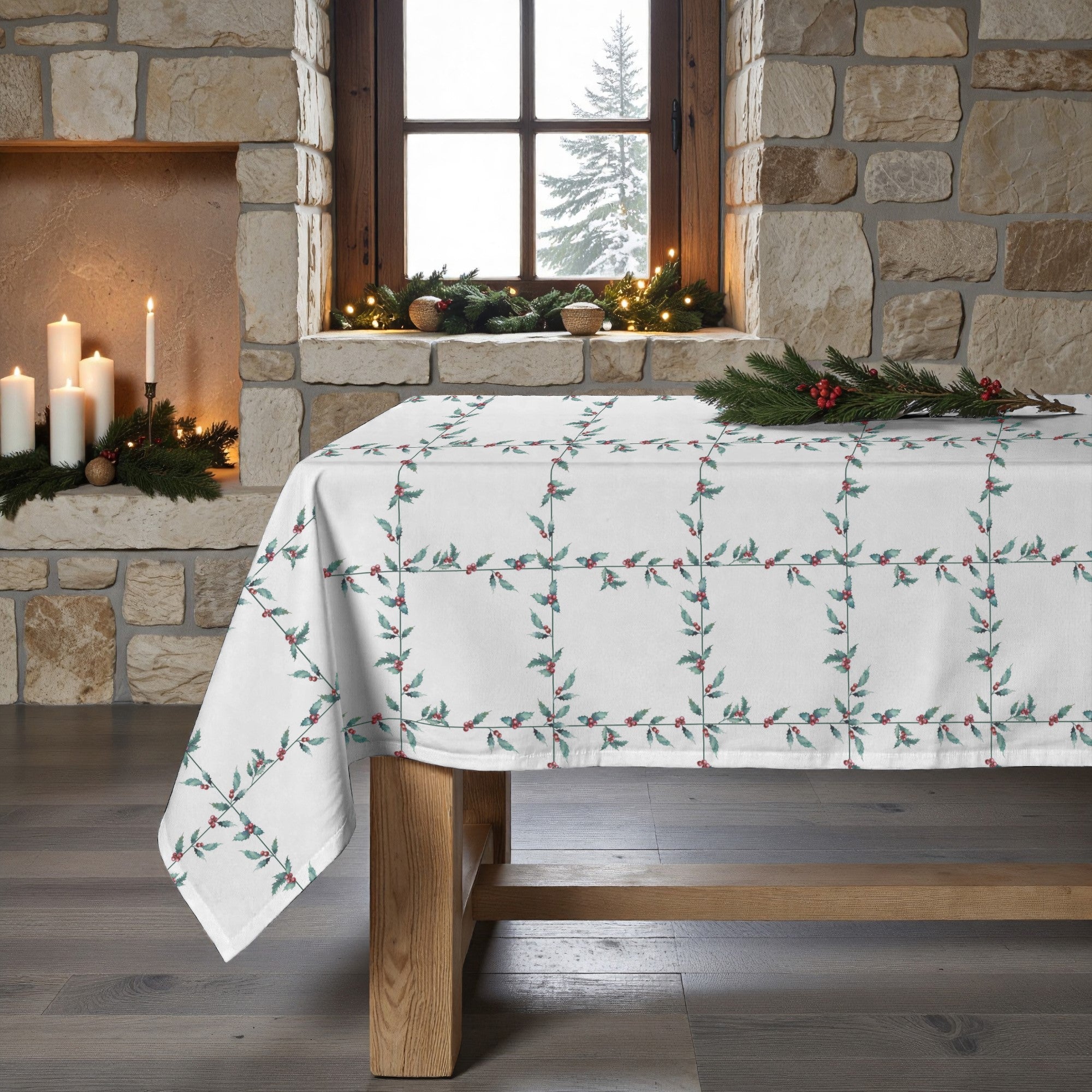 Nappe antitache Noël blanche 1