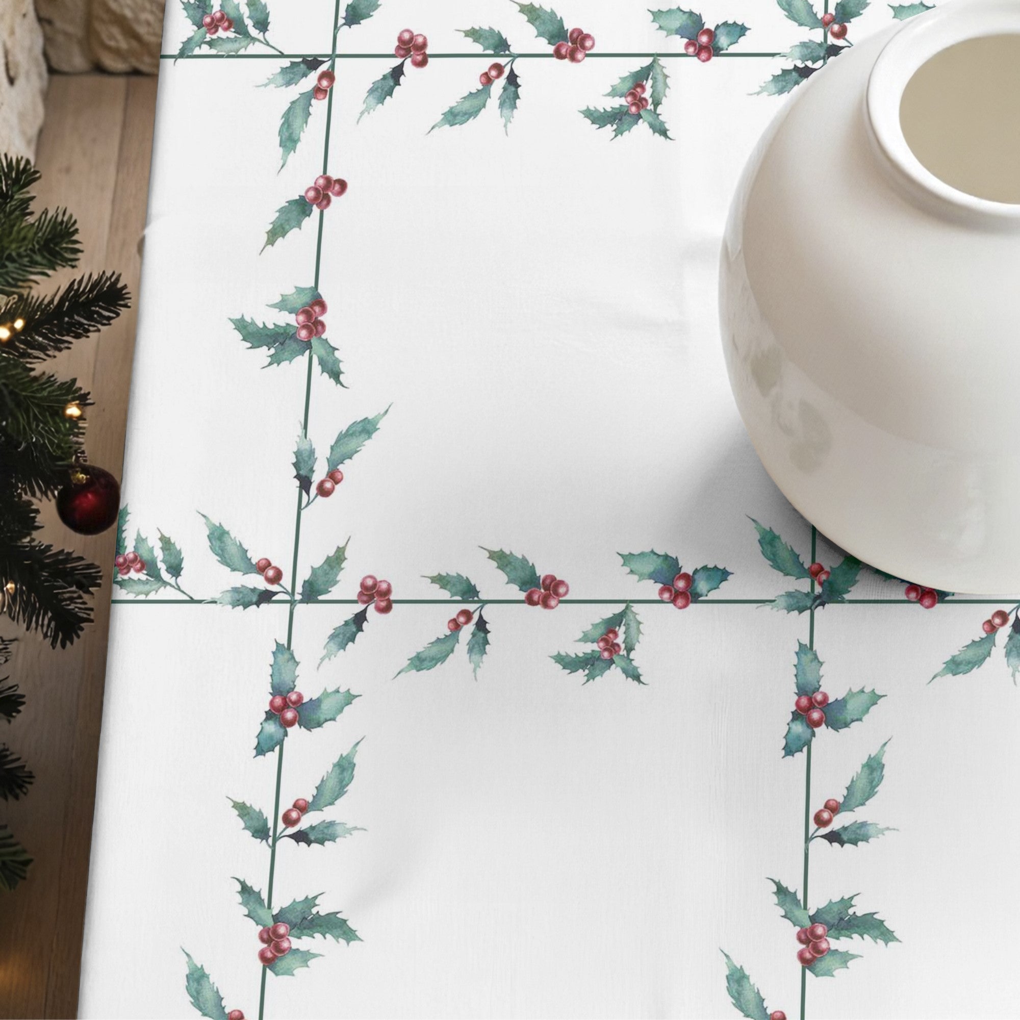 Nappe antitache Noël blanche 1