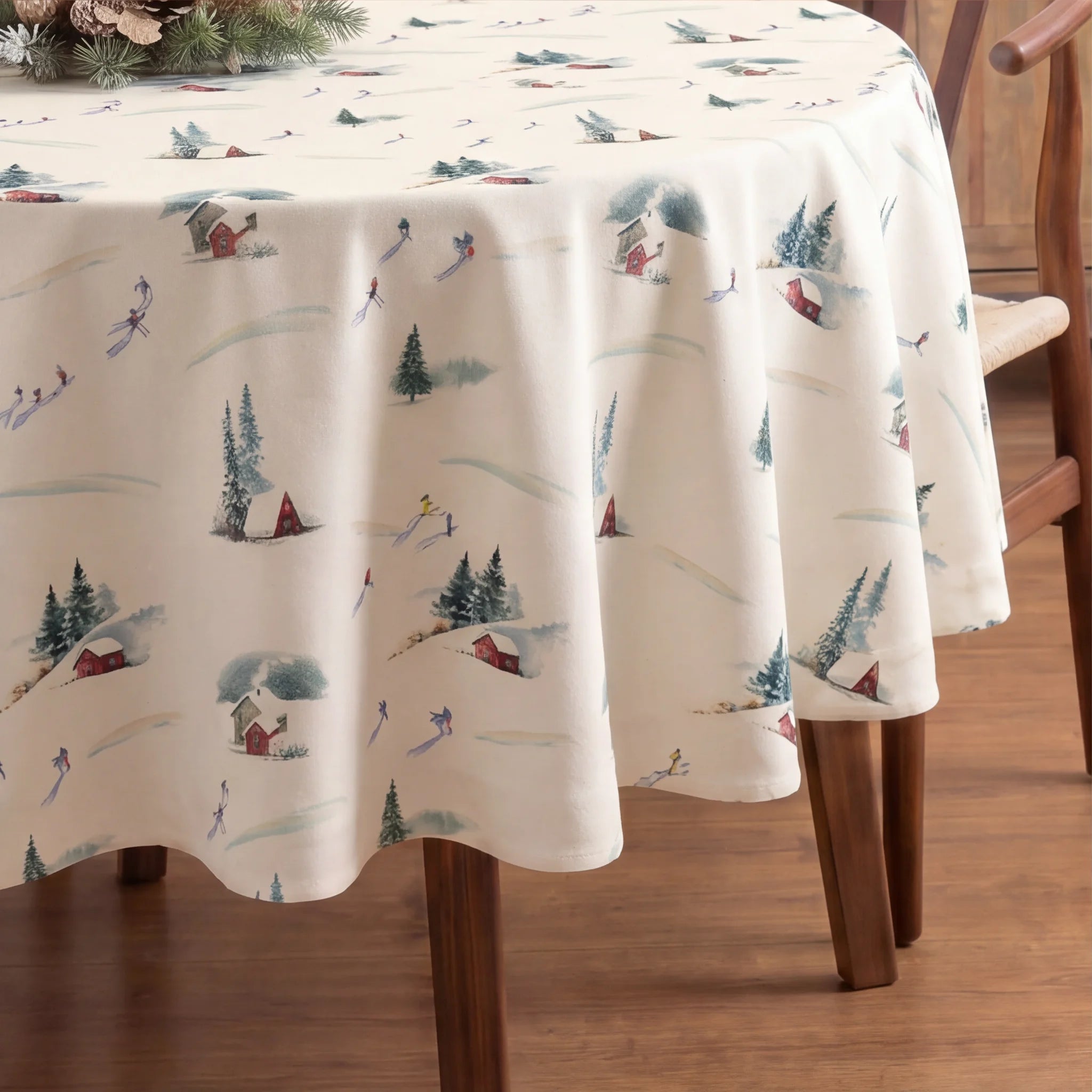 Mantel redondo antimanchas Winter Ski 1225