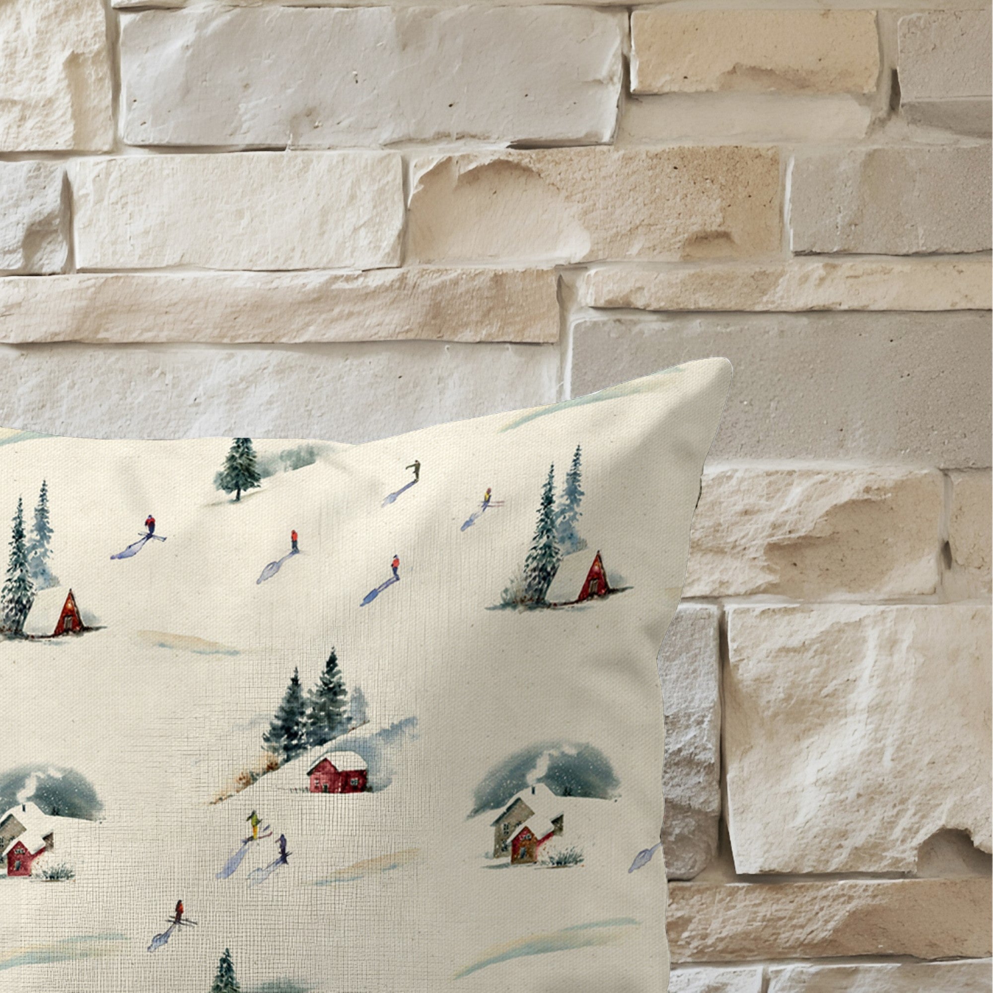 Funda de cojín 100% algodón Winter Ski 1225 50x50 cm