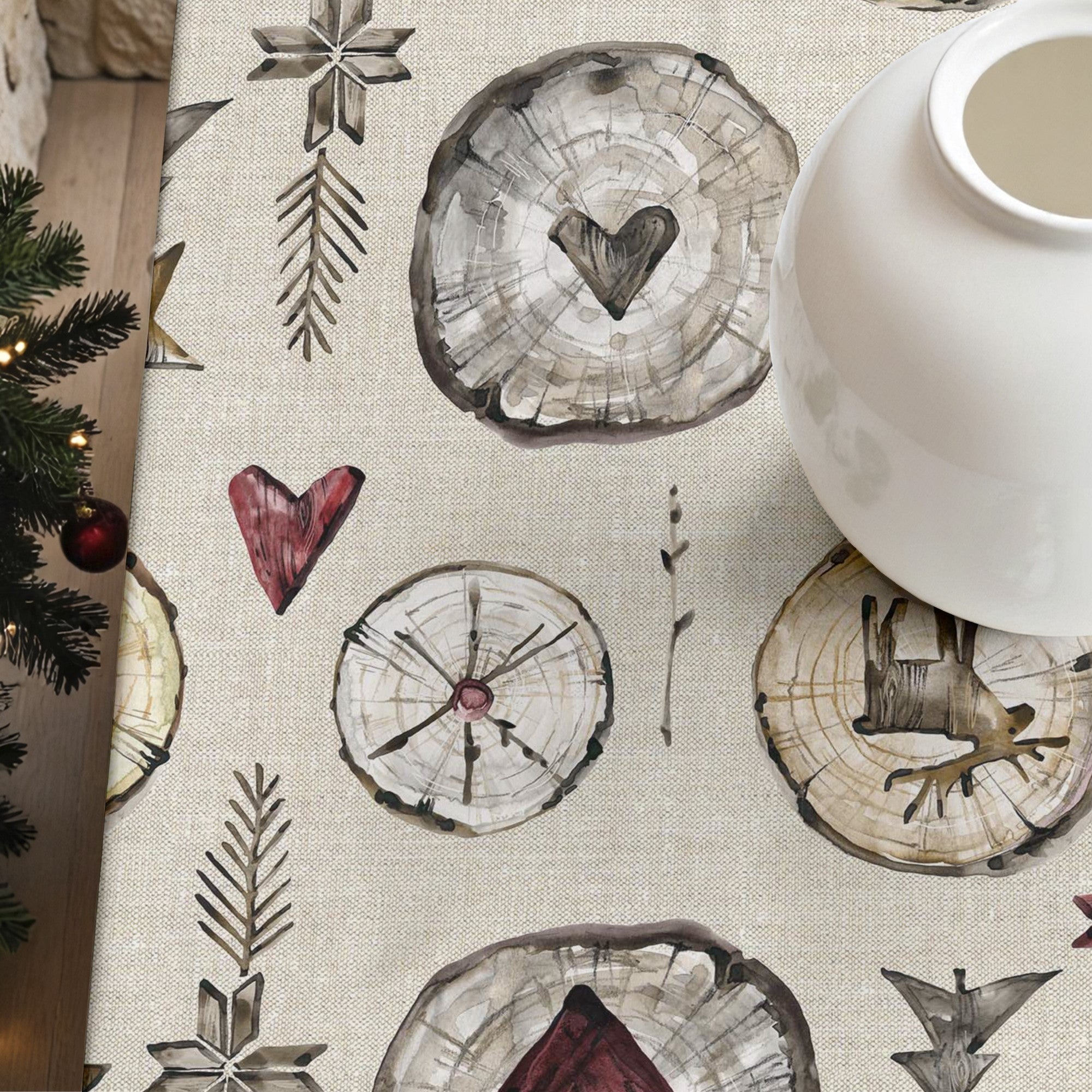 Mantel antimanchas Wooden Christmas 2