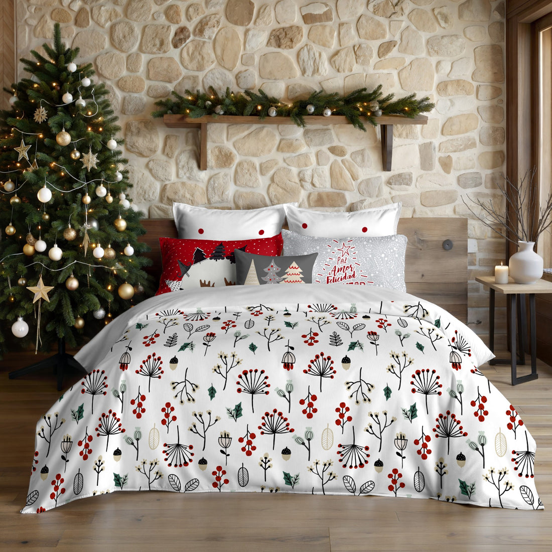 100% cotton Merry Christmas duvet set 44