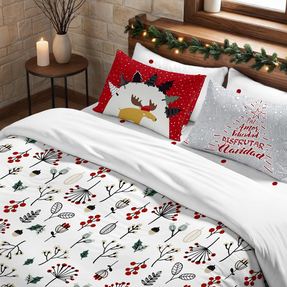 100% cotton Merry Christmas duvet set 44