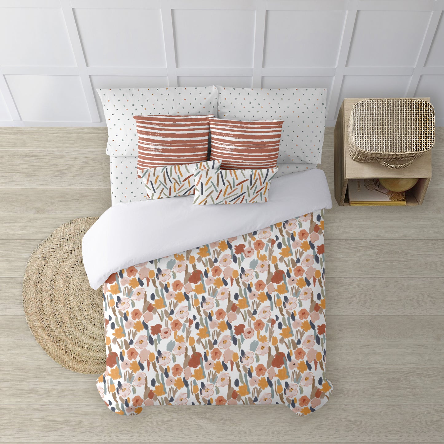 Housse de couette avec boutons 100% coton Zuri