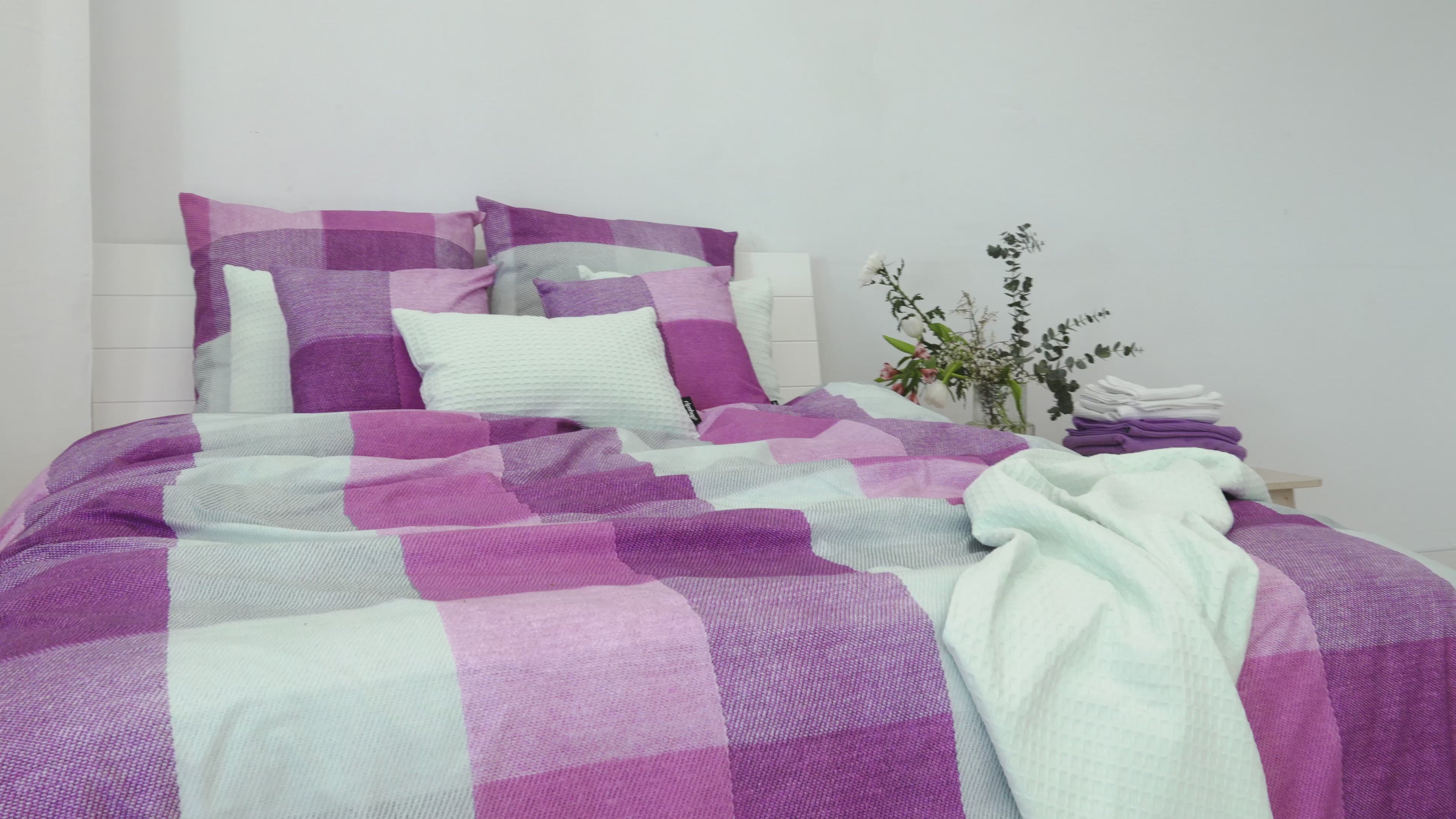 Housse de couette Bath lilas 100% coton