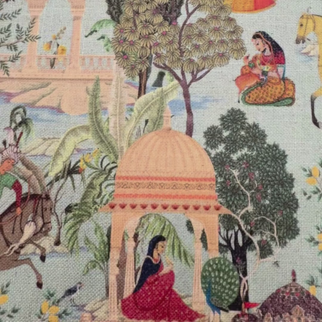 Printed linen viscose fabric per meter BELA 1