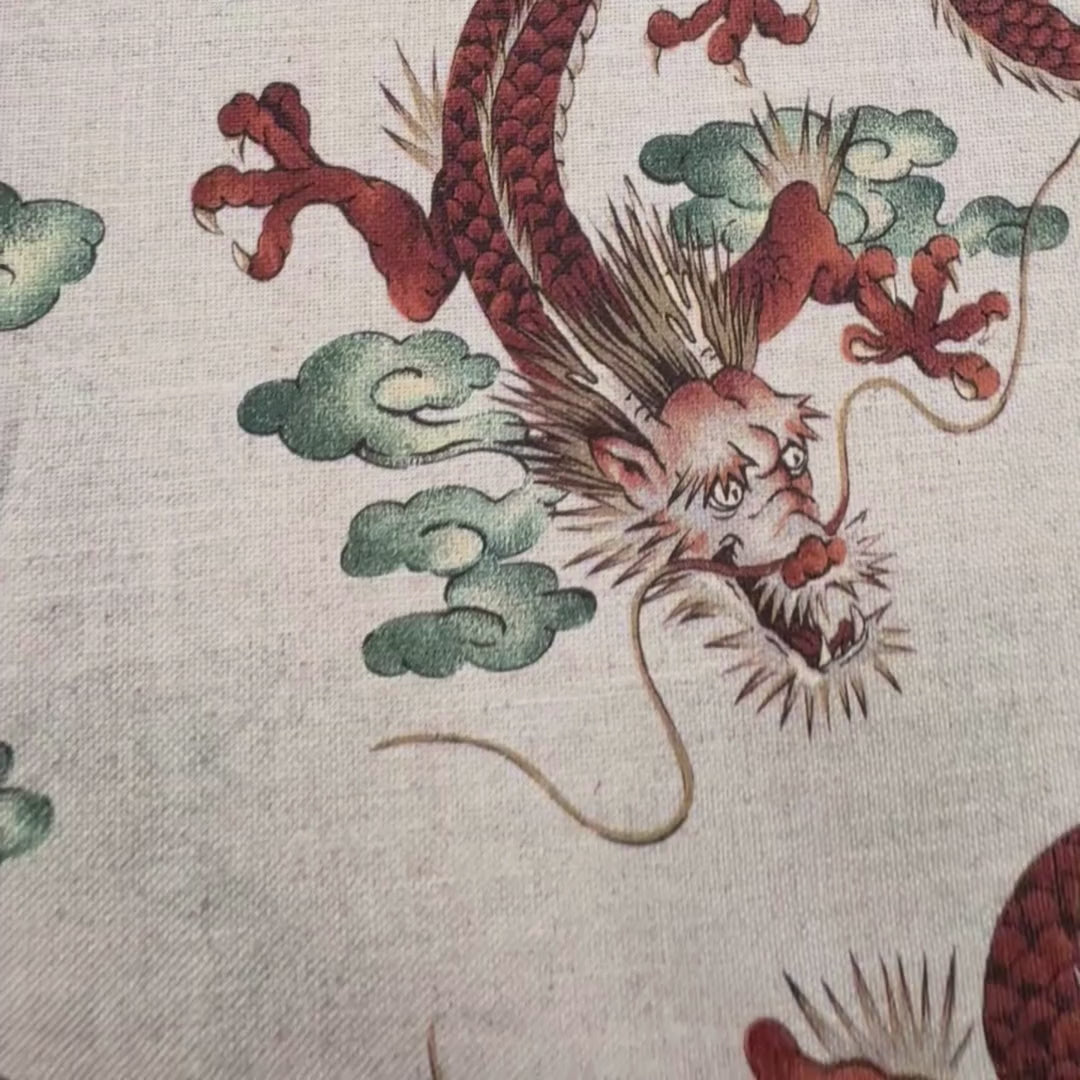 Printed linen viscose fabric per meter SAIKO 2