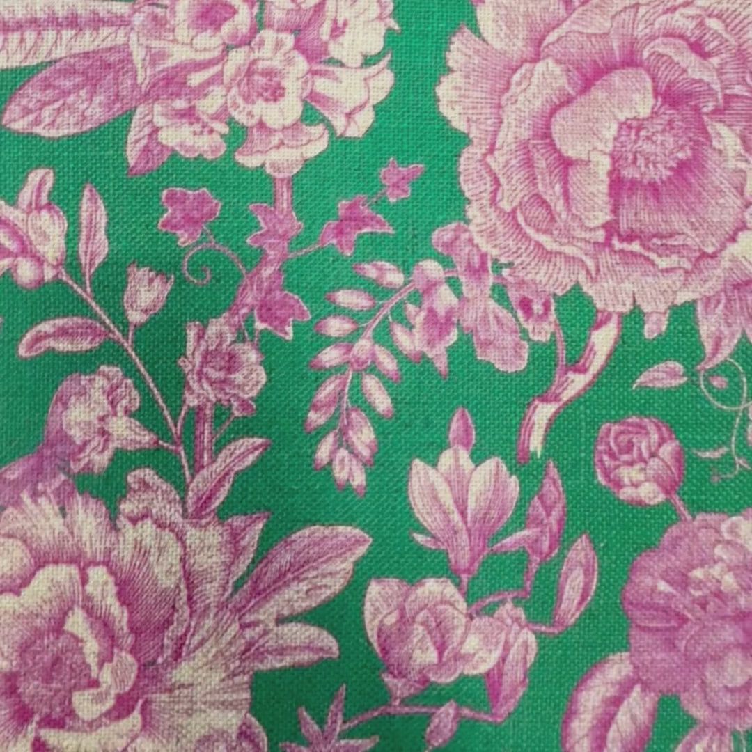 Printed linen viscose fabric per meter LILIA 124 1 DARK