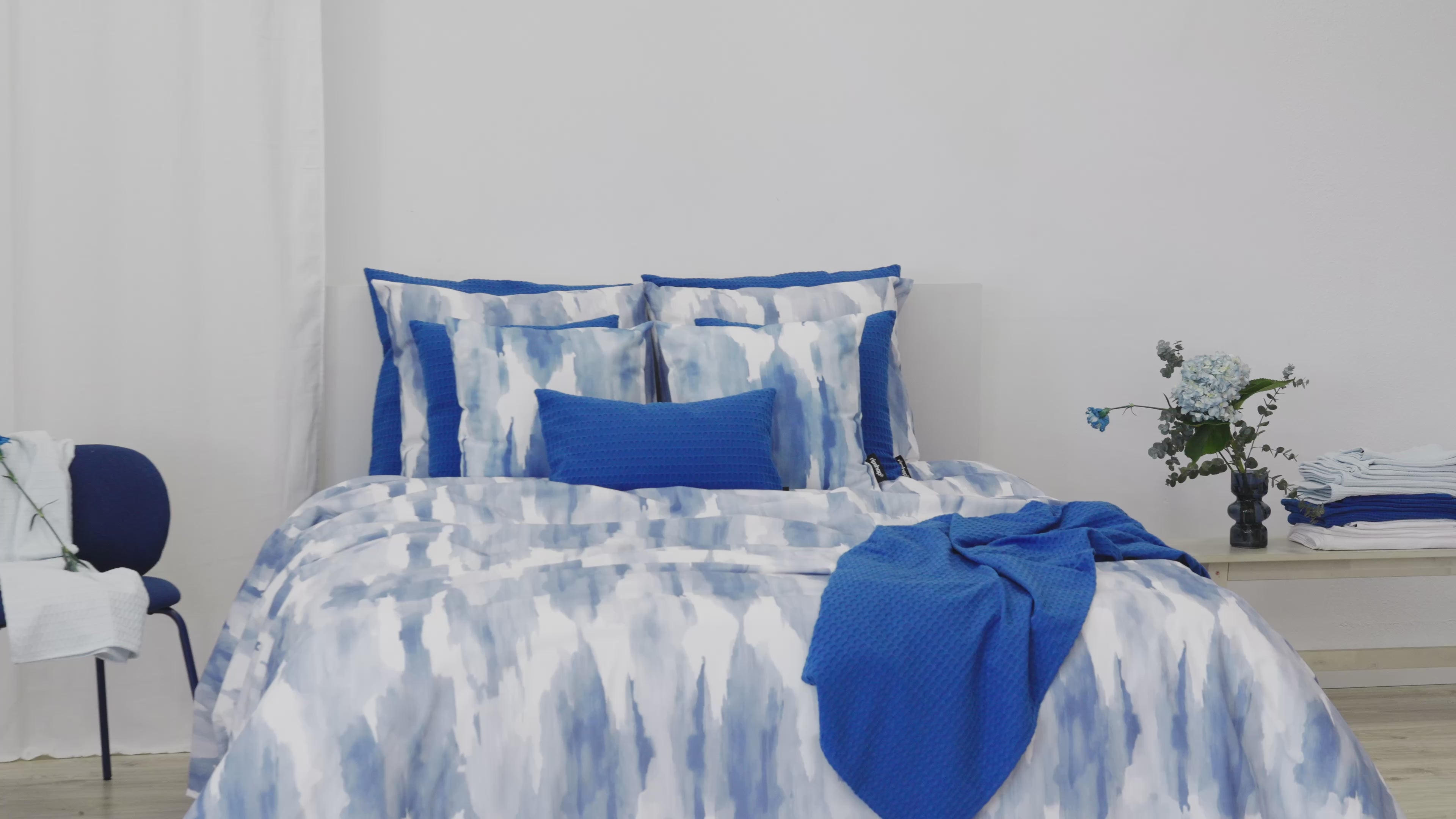 Housse de couette Luton Blue 100% coton