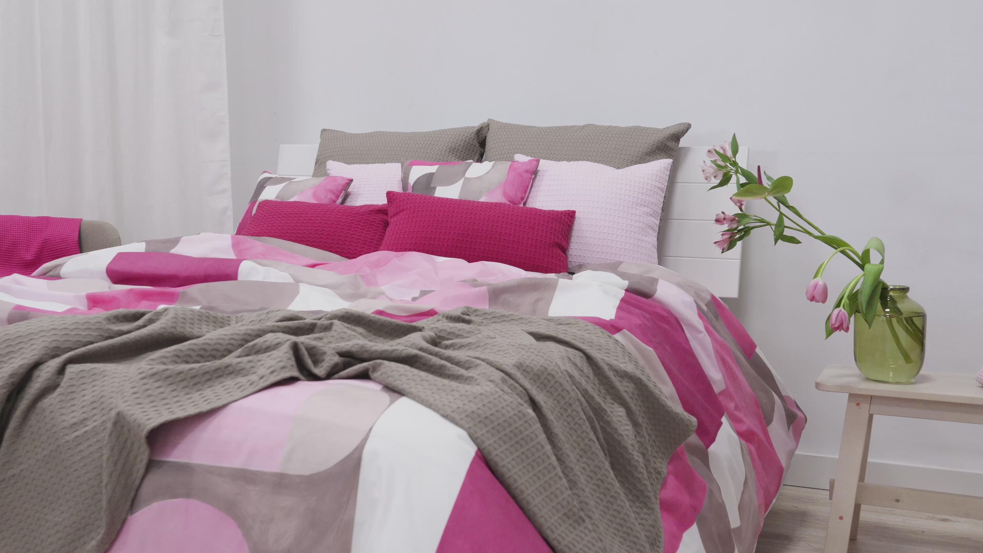 Housse de couette Dundee Pink 100% coton