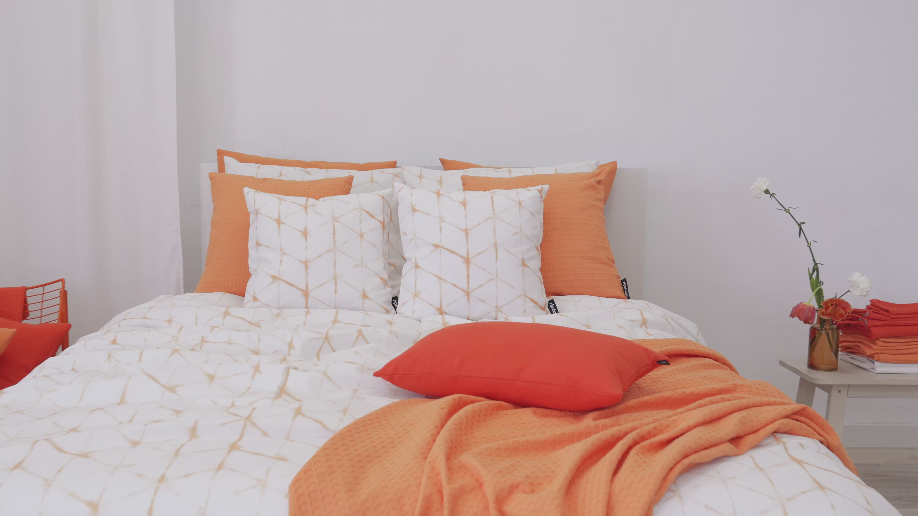 Housse de couette poireau orange 100% coton