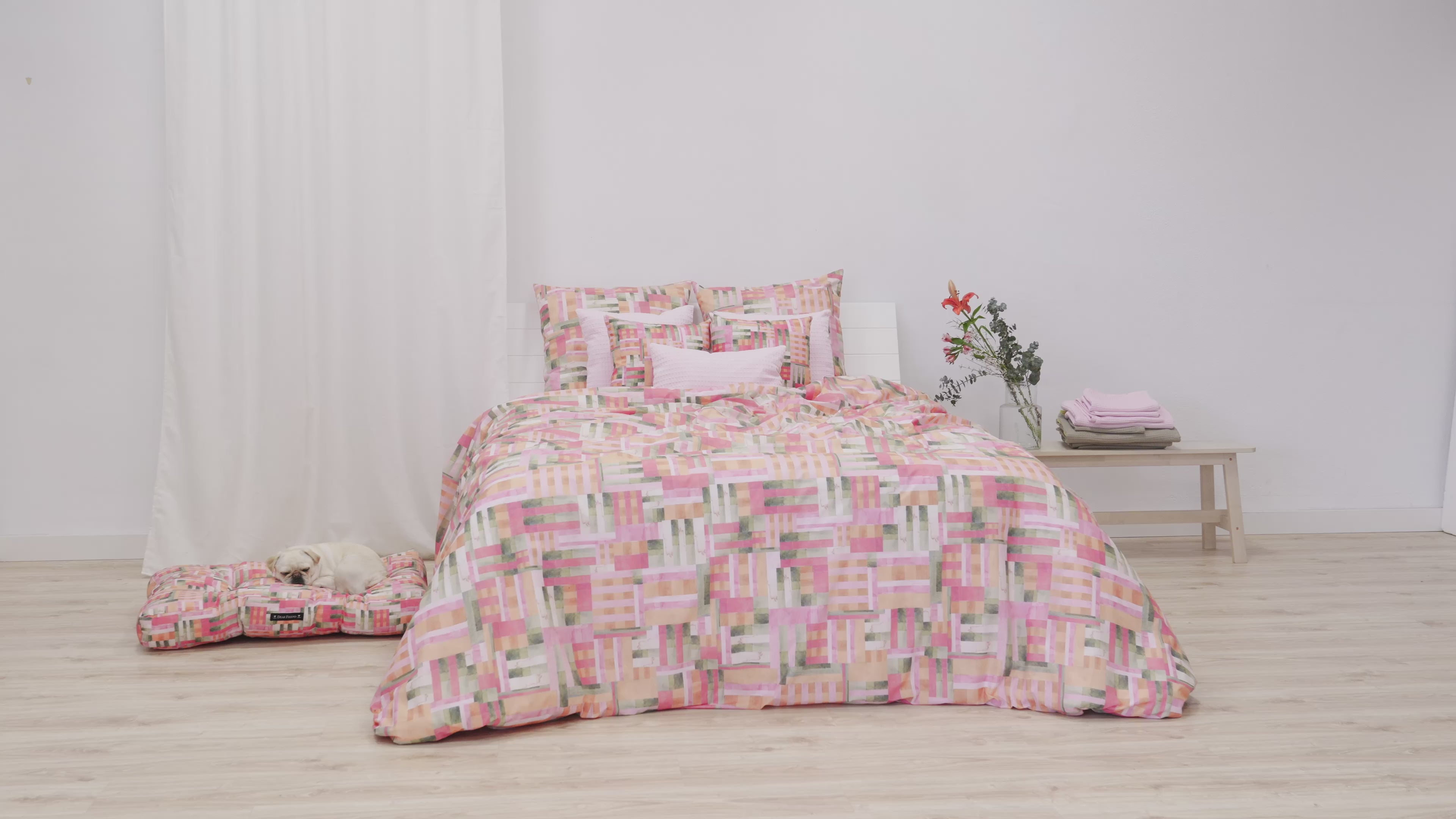 Housse de couette Diss Fuchsia 100% coton