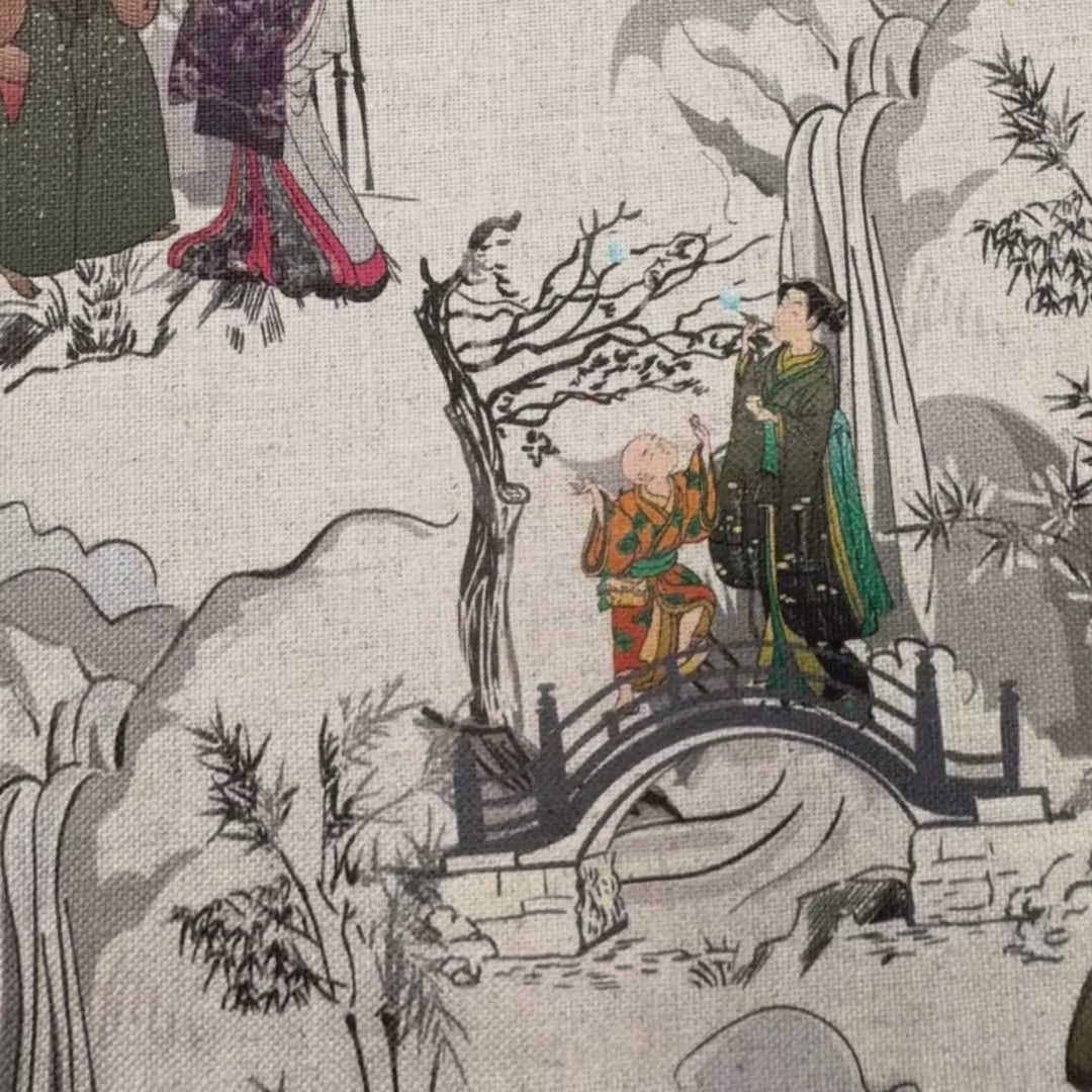 Printed linen viscose fabric per meter KEIKO 1