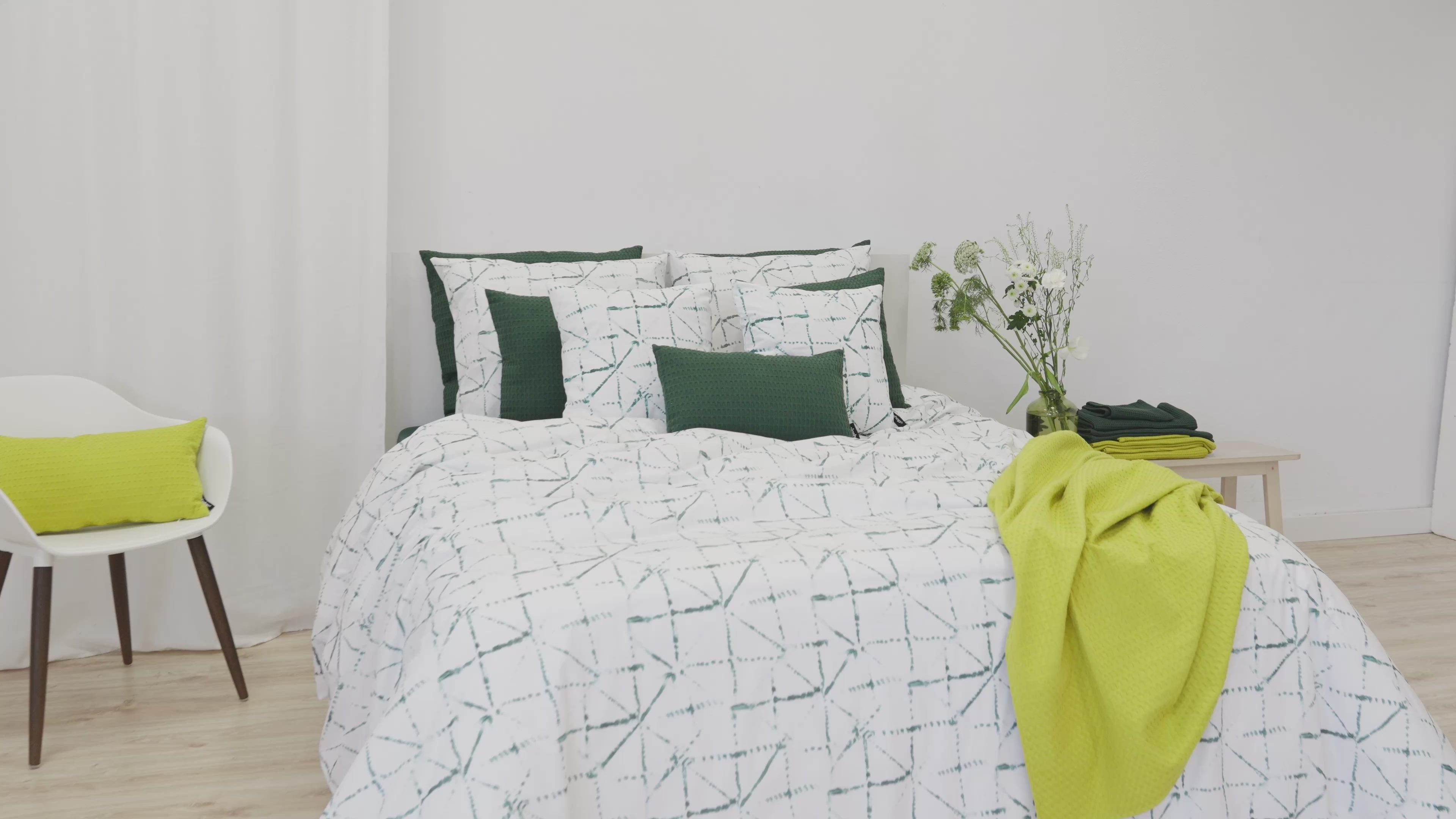 Crawley Dark Green Duvet Cover 100% Cotton