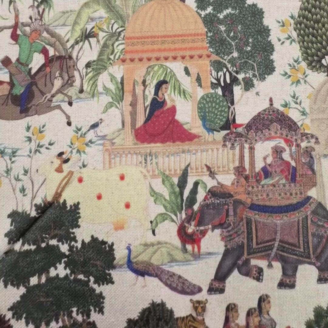 Printed linen viscose fabric per meter BELA 2