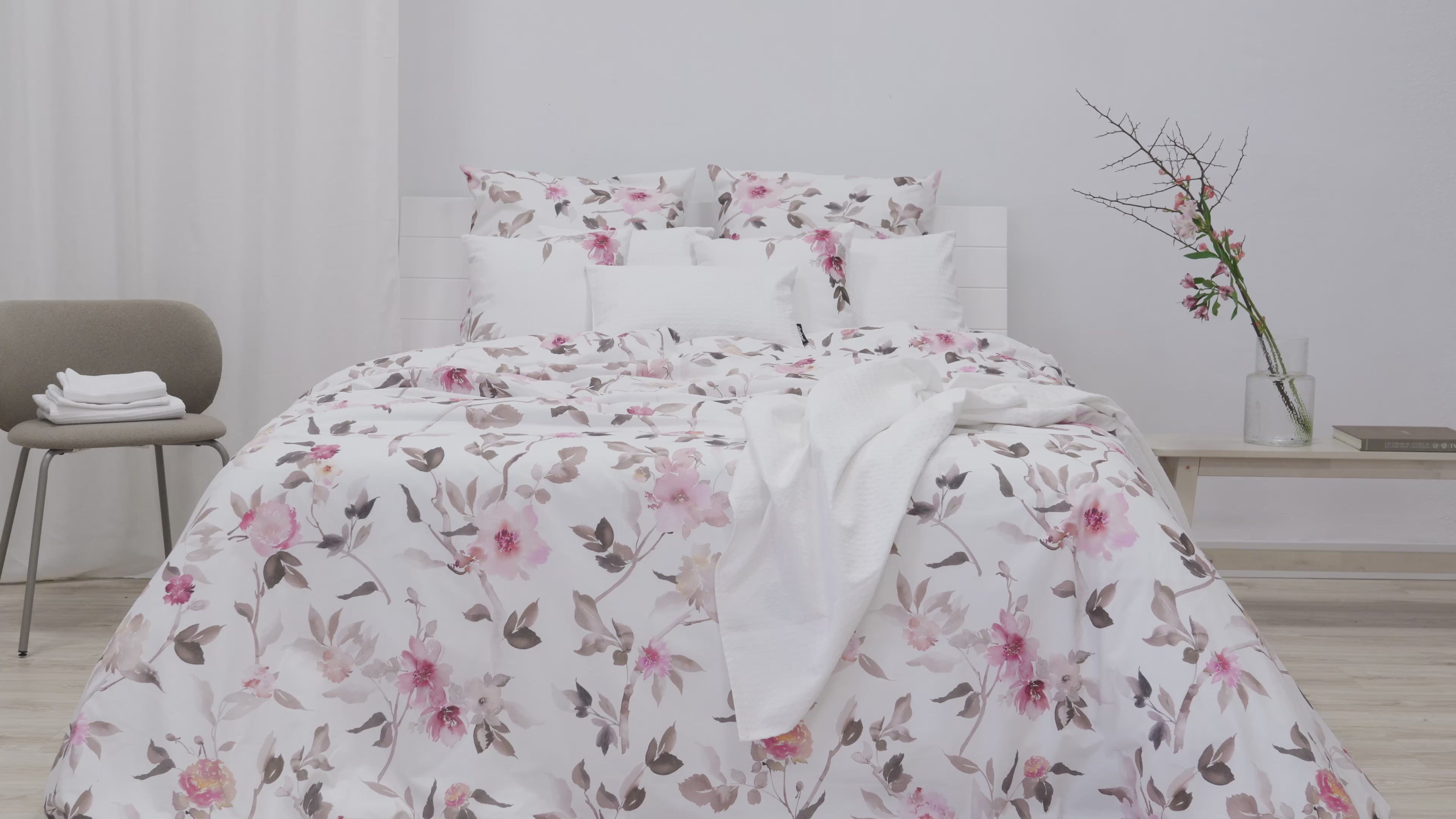 Housse de couette rose Leeds 100 % coton