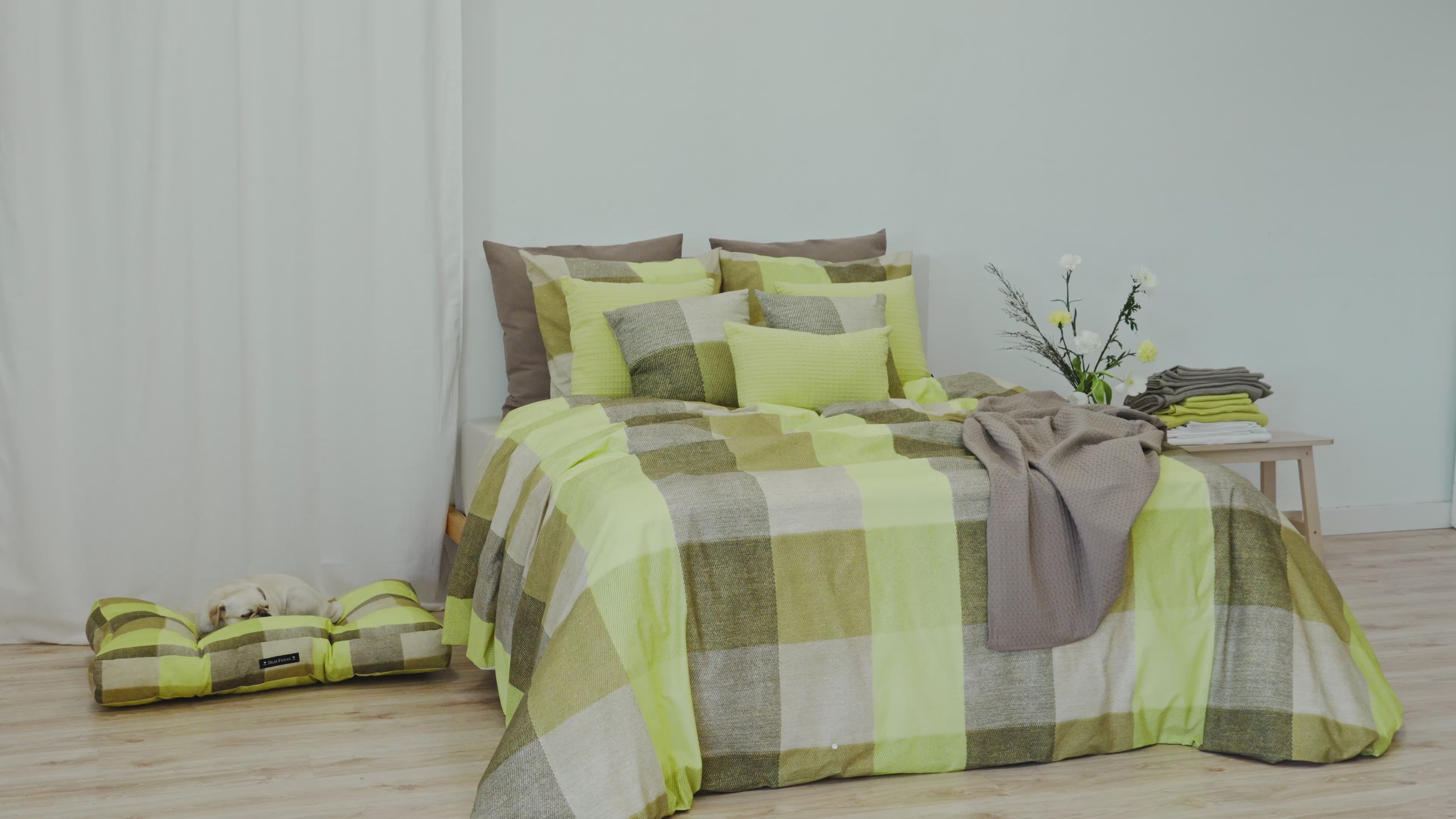 Housse de couette Bath Green 100% coton