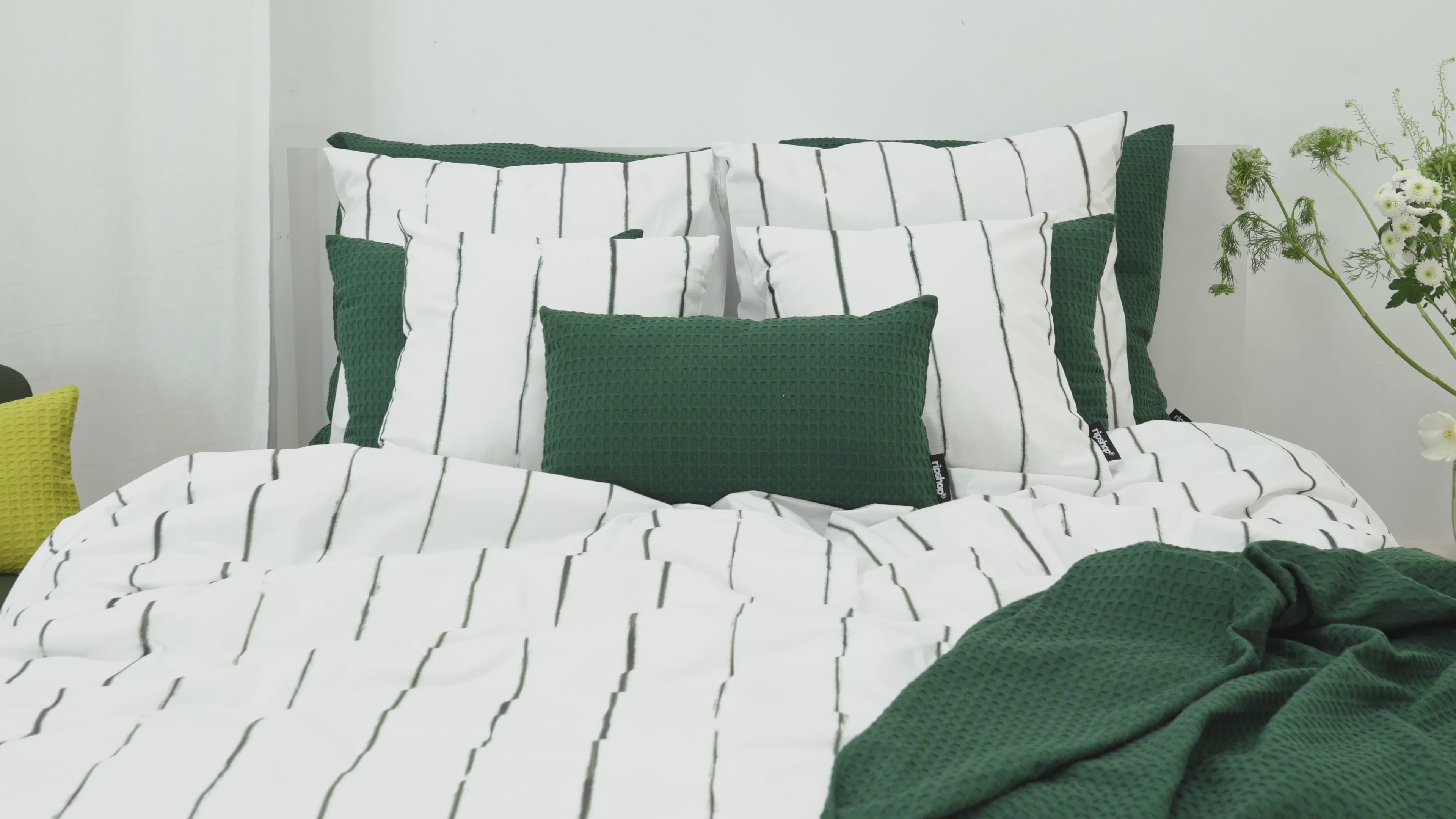 Housse de couette Andover Vert foncé 100% coton
