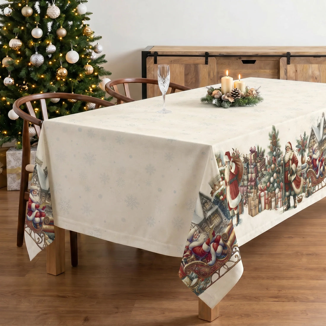 Mantel antimanchas Vintage christmas 1225