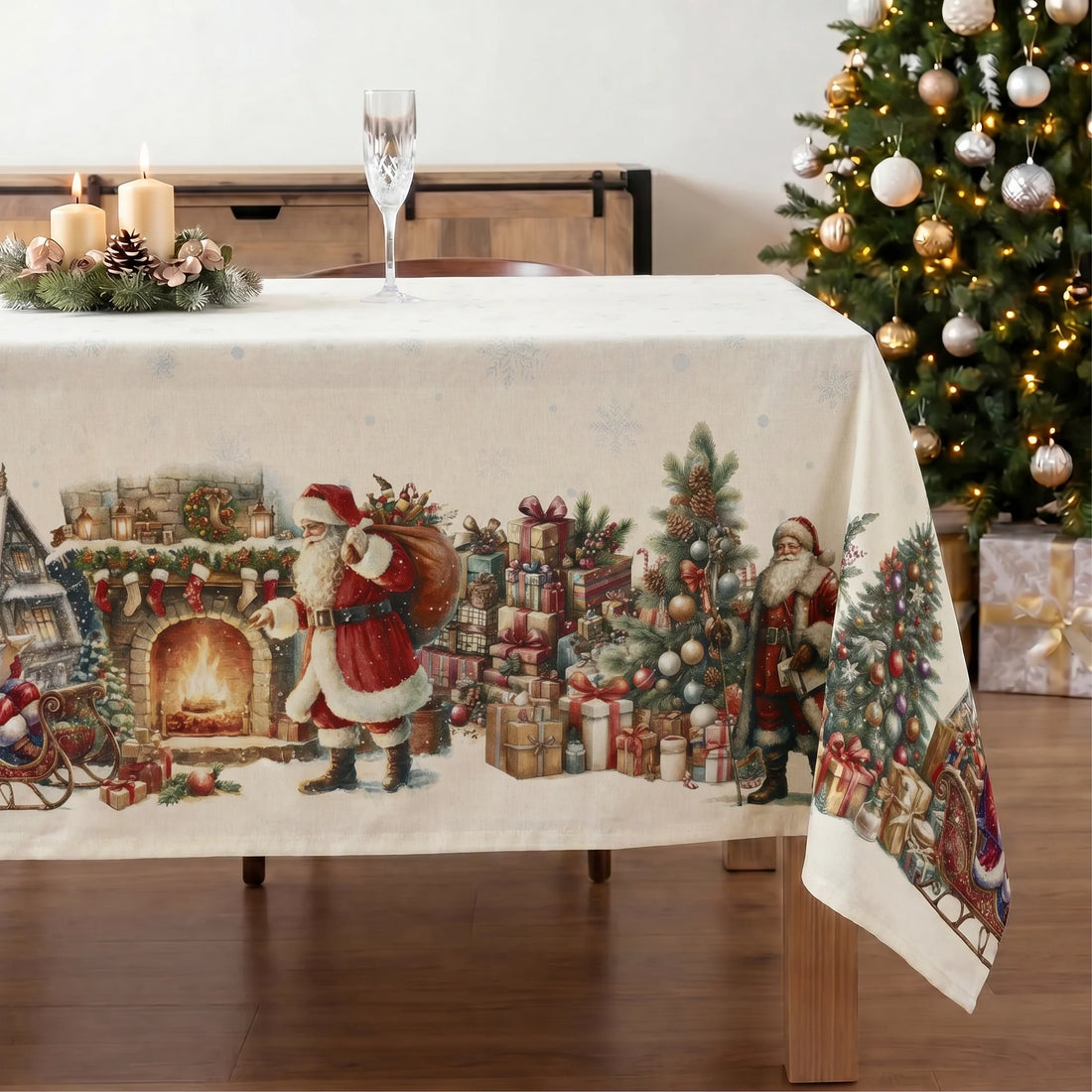Mantel antimanchas Vintage christmas 1225