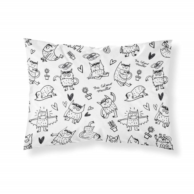 Funda de almohada 100% algodón Monstre Black  0