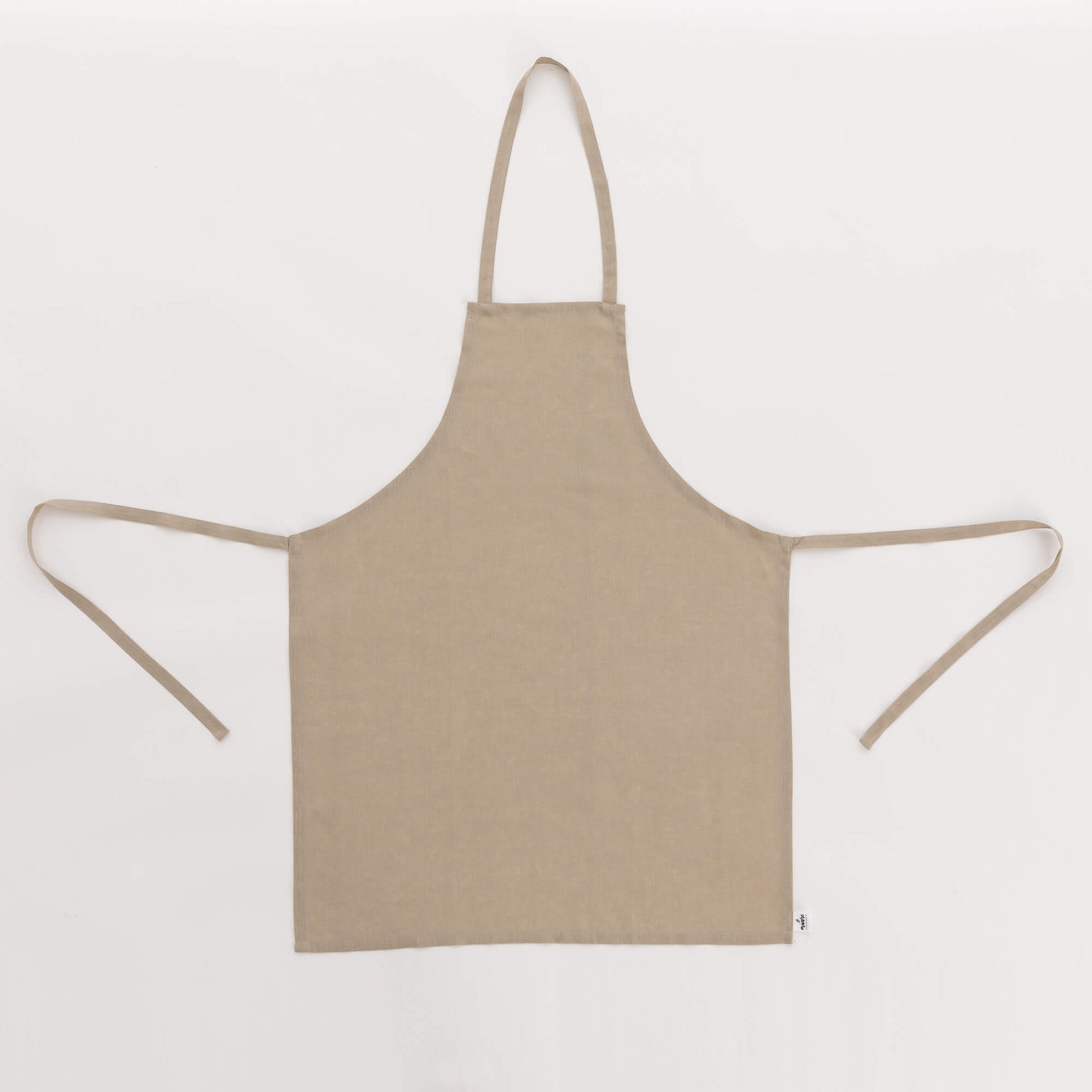 Delantal sin bolsillo 100% Lino Taupe - 110x69 cm 0