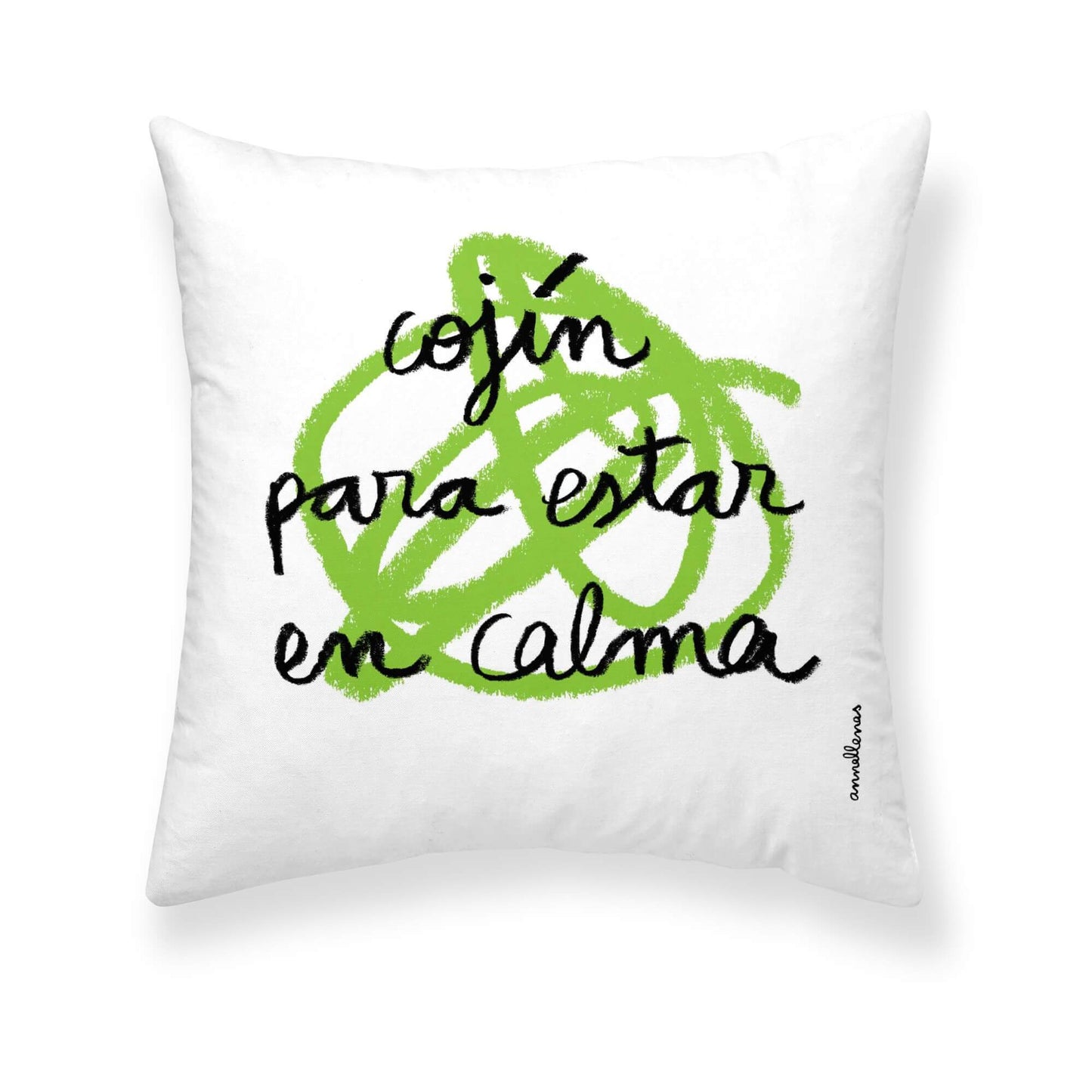 Funda de cojín 100% algodón 50x50 cm Calma de Anna Llenas en castellano 2