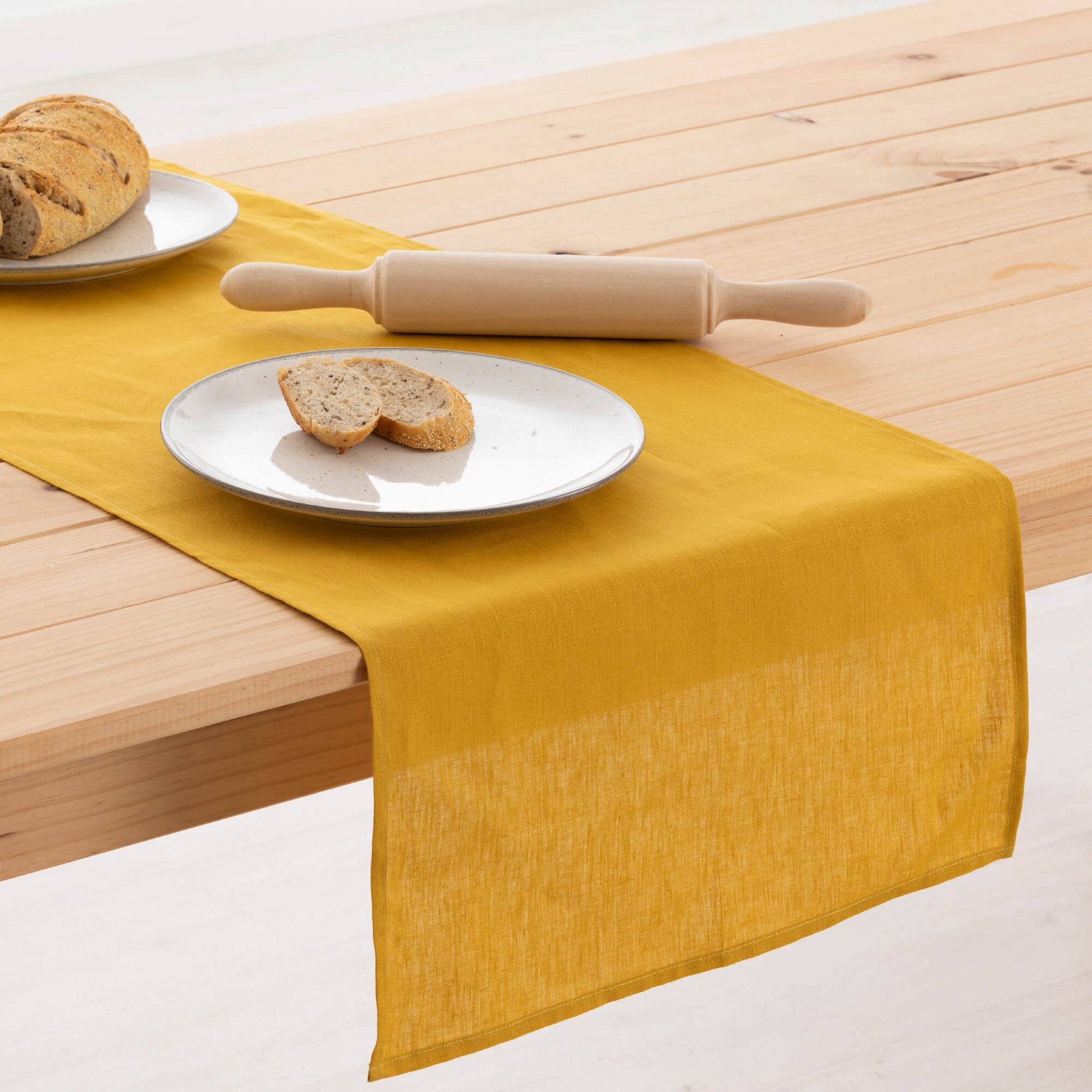 Camino de mesa lino 100% Mustard 45x140 cm 0