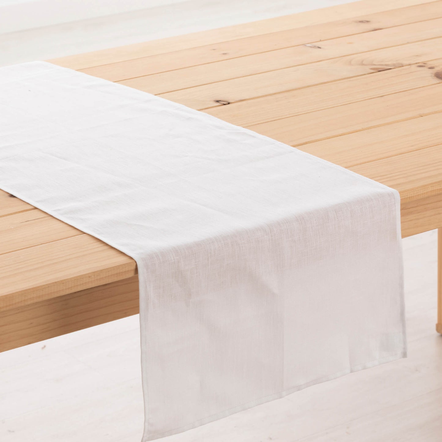 Camino de mesa lino 100% Blanco 45x140 cm 2