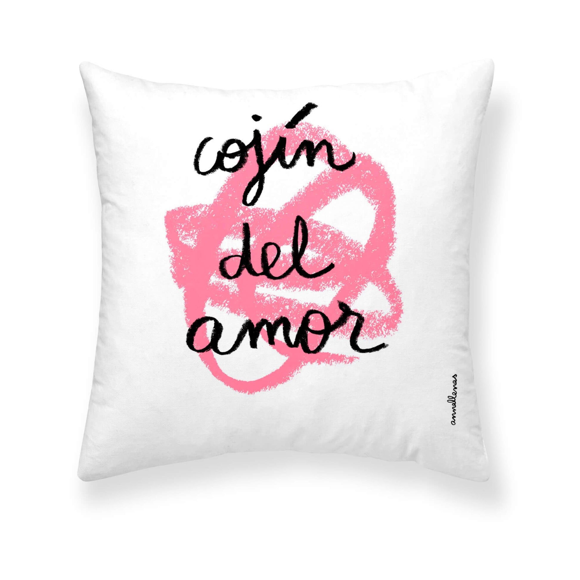 Funda de cojín 100% algodón 50x50 cm Amor de Anna Llenas en castellano 2