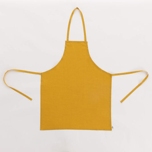 Delantal sin bolsillo 100% Lino Mustard - 110x69 cm 0