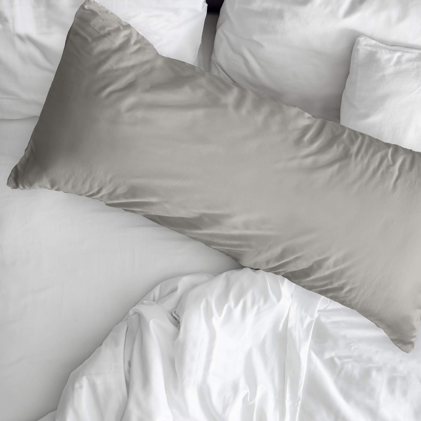 Funda de almohada 100% algodón liso Light Grey 2