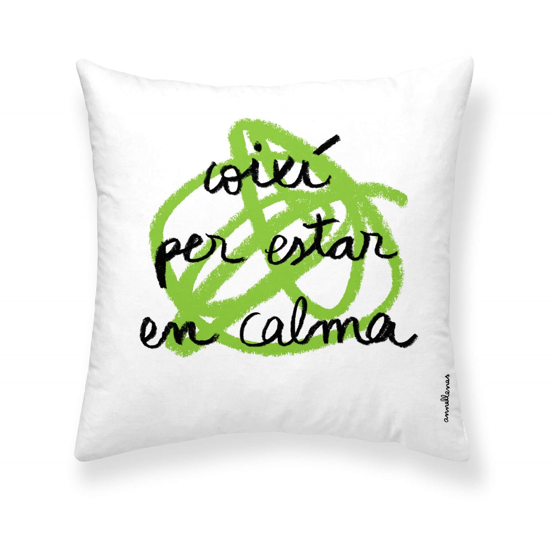 Funda de cojín 100% algodón 50x50 cm Calma de Anna Llenas en català 2