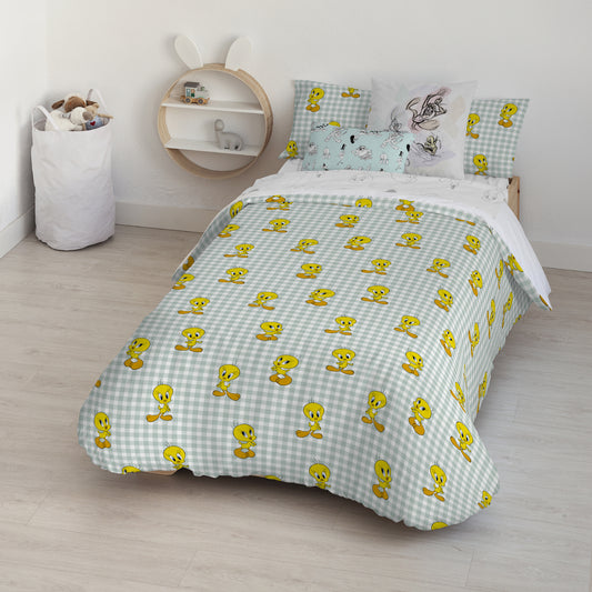 Duvet cover with buttons 100% cotton Tweety Vichy