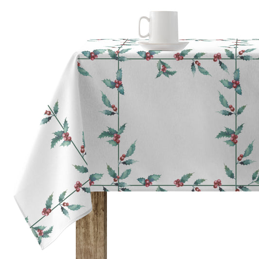 White Christmas stain-resistant tablecloth 1