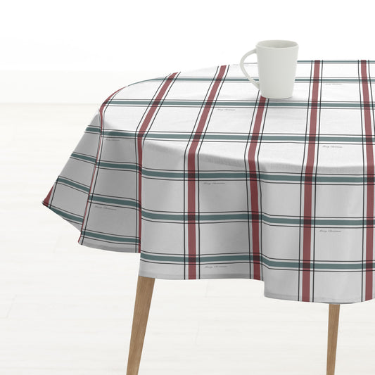 Round resin-coated stain-resistant tablecloth Elegant Christmas 4