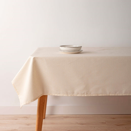 Bacoli jacquard stain-resistant tablecloth 31990C ecru