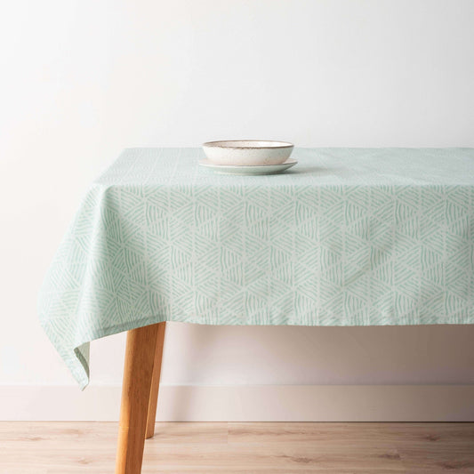 Bacoli jacquard stain-resistant tablecloth 31990C Turquoise